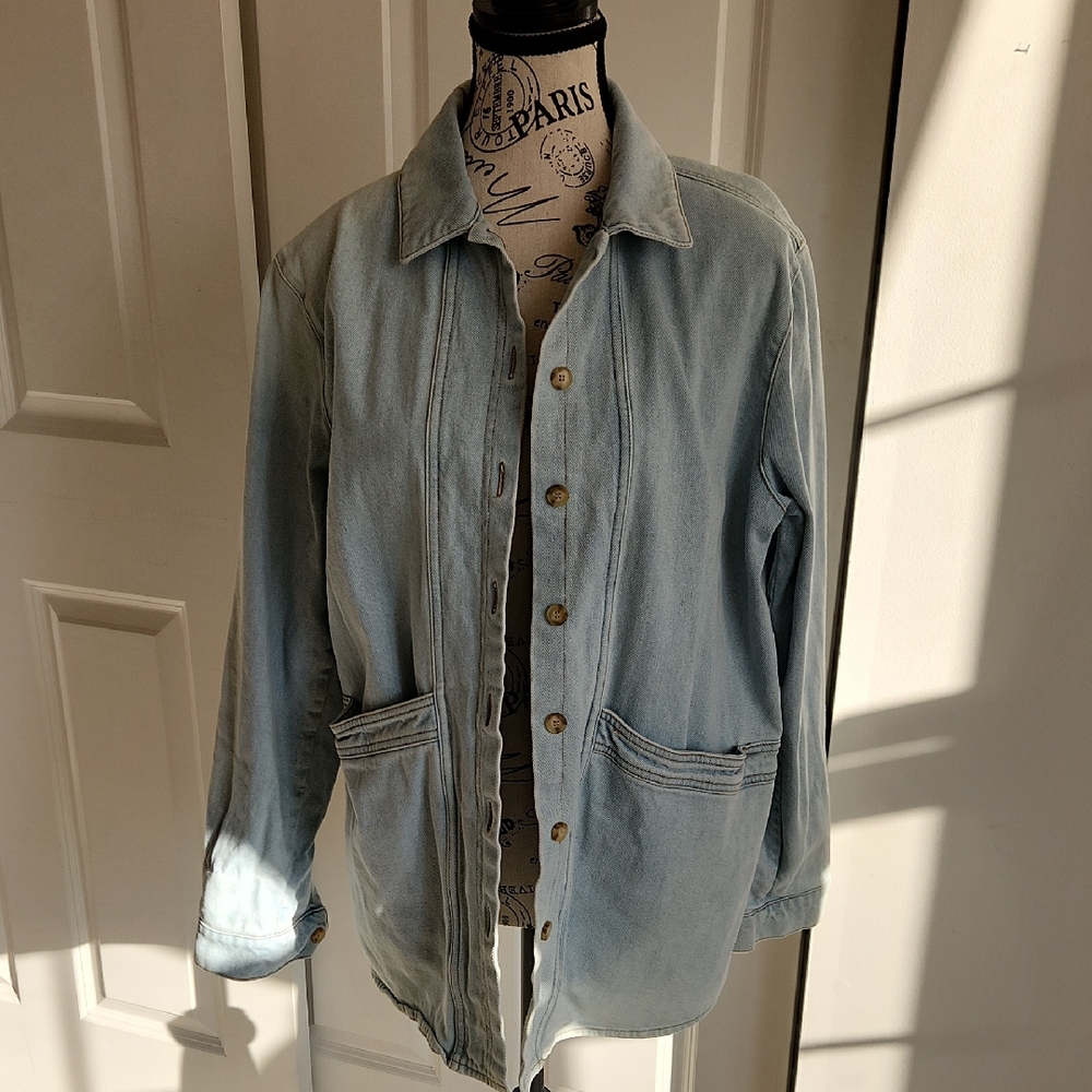 Sezane Light Denim Chore Jacket M